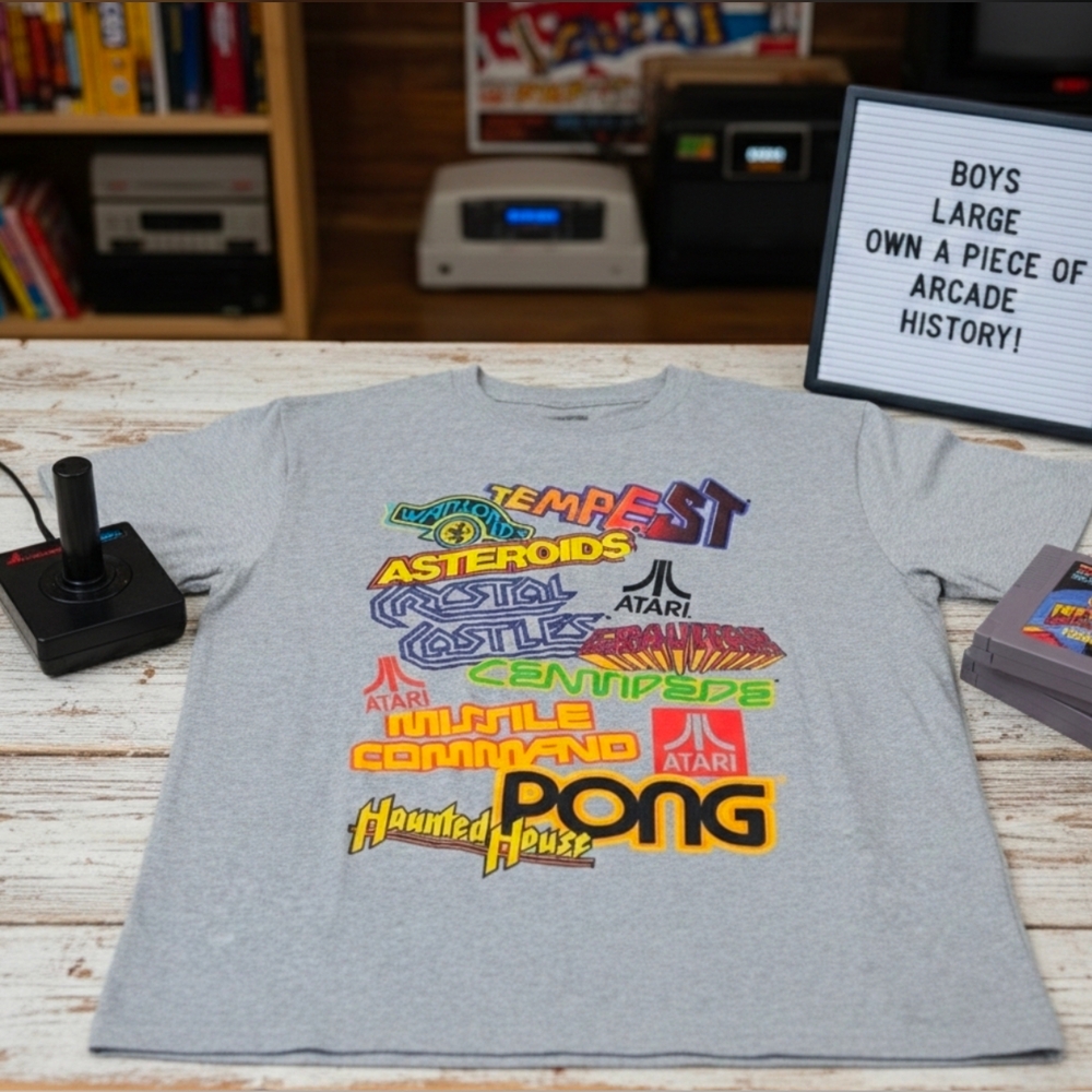 💜 Gray Atari Graphic T-Shirt